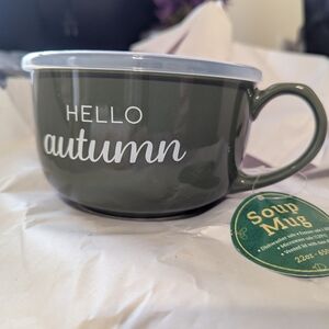 Kohl's Dark Green Hello Autumn Soup Mug